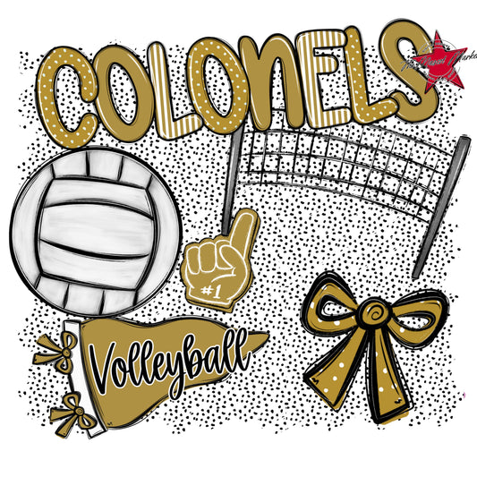 Colonels Volleyball Spirit-Gold