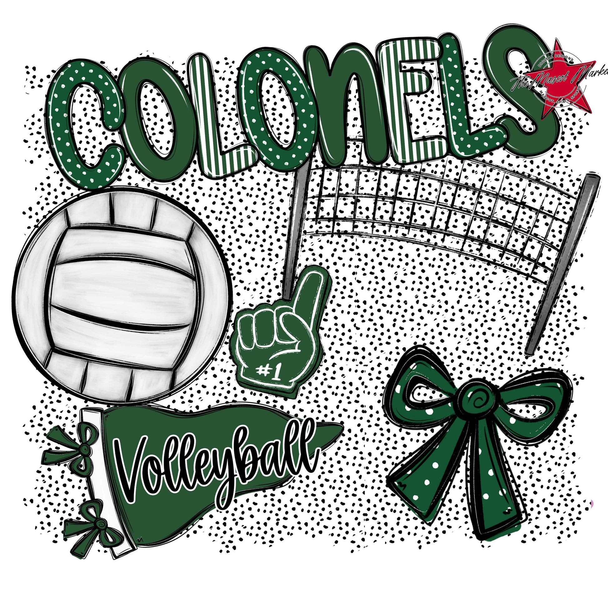 Colonels Volleyball Spirit-Green