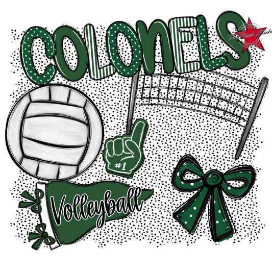 Colonels Volleyball Spirit-Green
