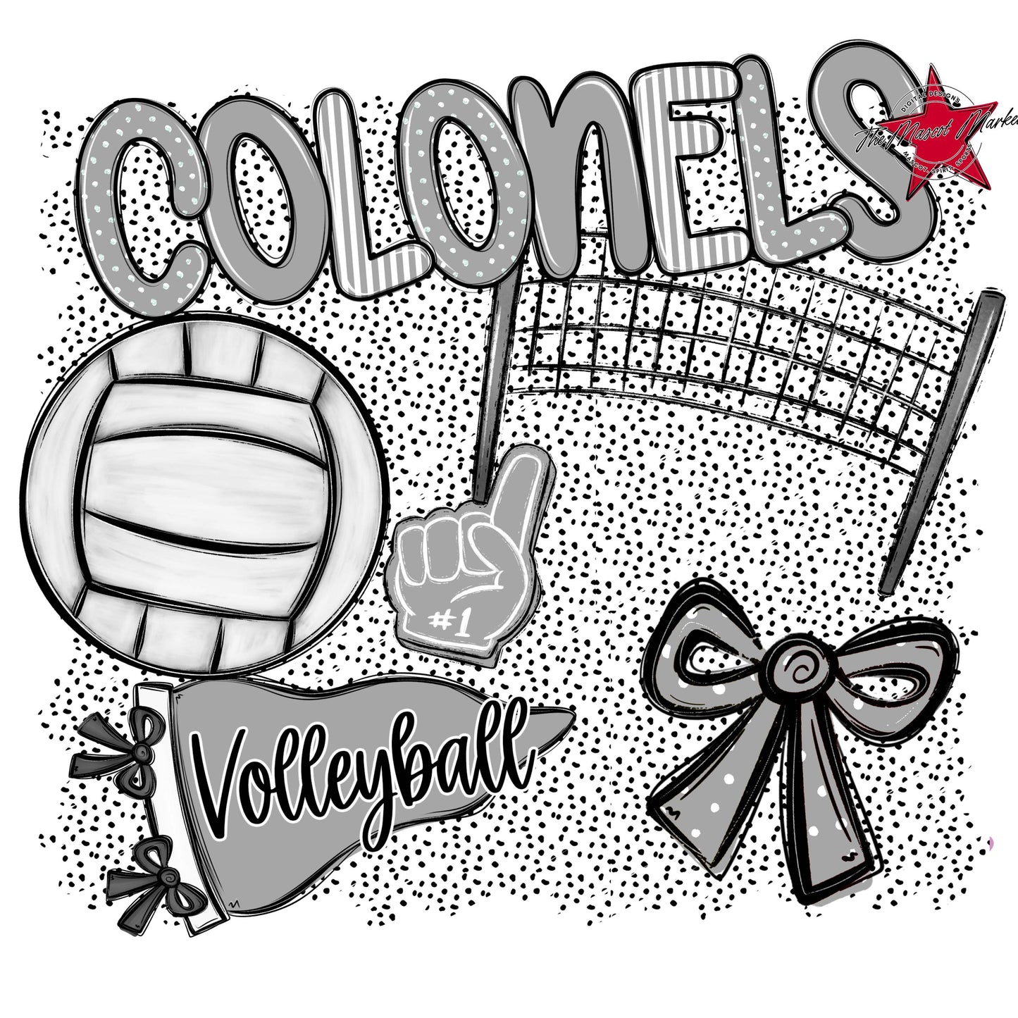 Colonels Volleyball Spirit-Grey