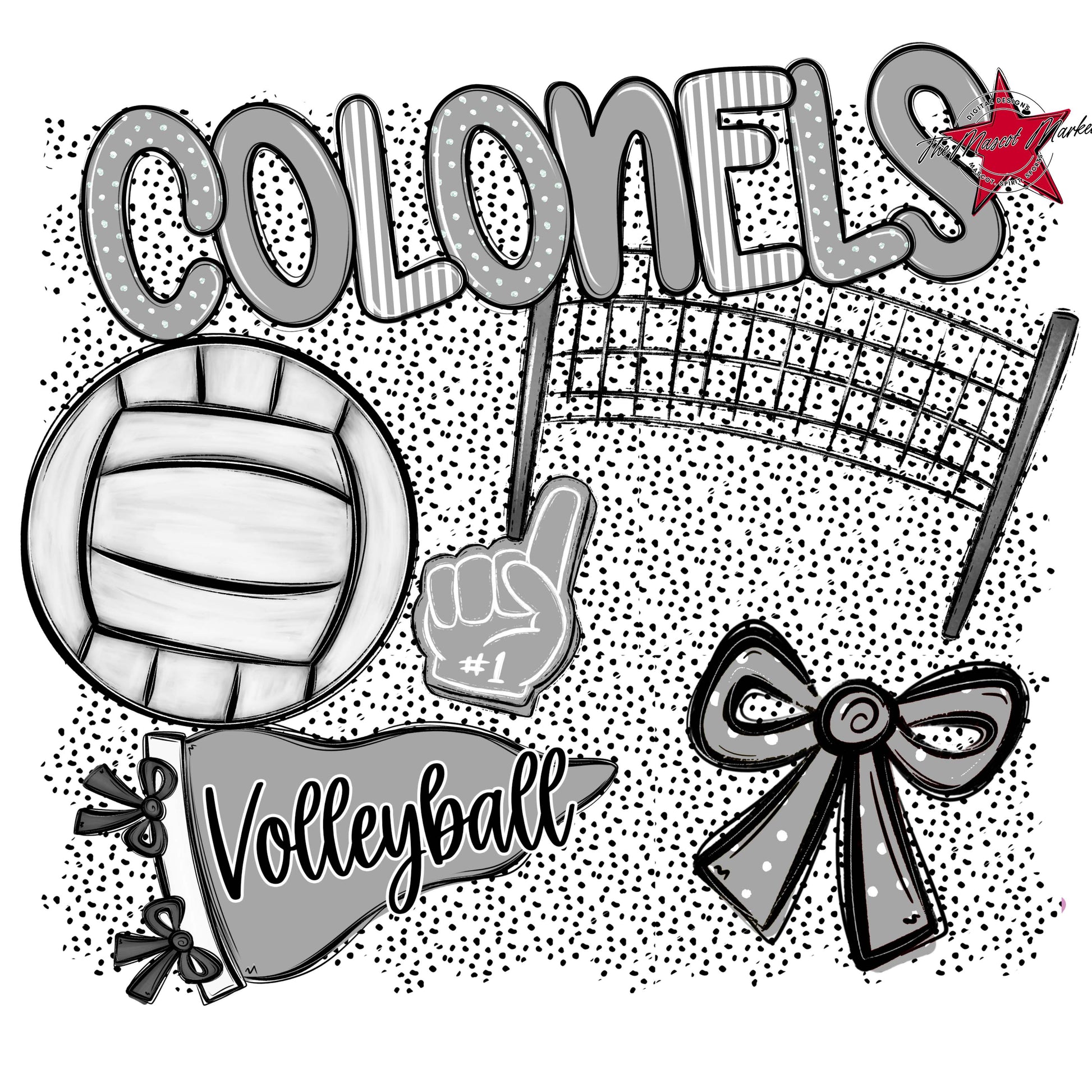 Colonels Volleyball Spirit-Grey