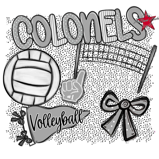Colonels Volleyball Spirit-Grey