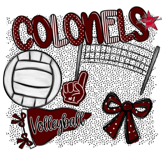 Colonels Volleyball Spirit-Maroon
