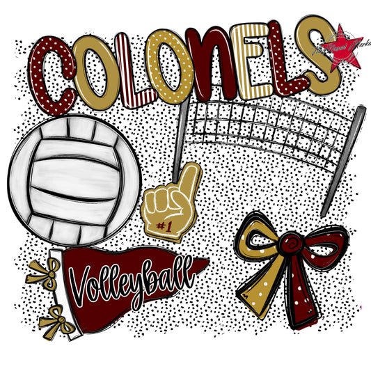 Colonels Volleyball Spirit-Maroon & Gold