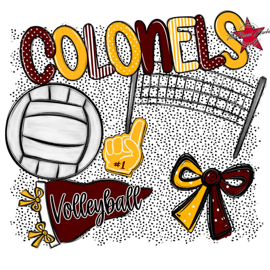 Colonels Volleyball Spirit-Maroon & Yellow
