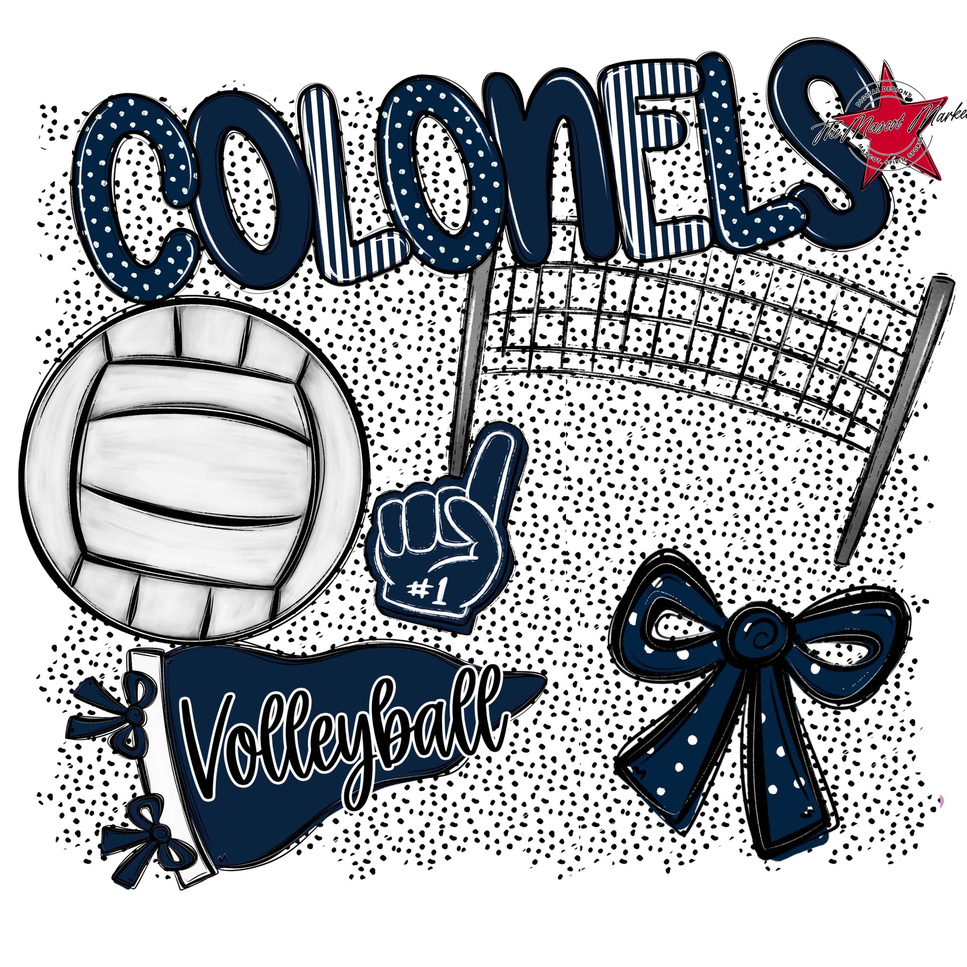 Colonels Volleyball Spirit-Navy