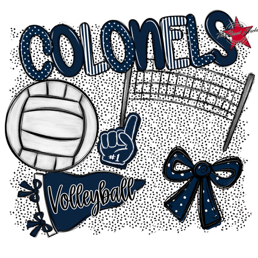 Colonels Volleyball Spirit-Navy