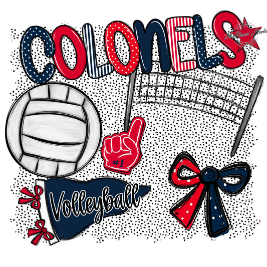 Colonels Volleyball Spirit-Navy & Red