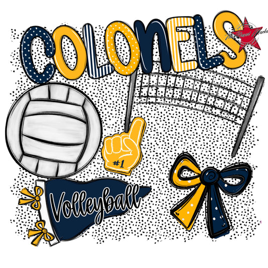 Colonels Volleyball Spirit-Navy & Yellow