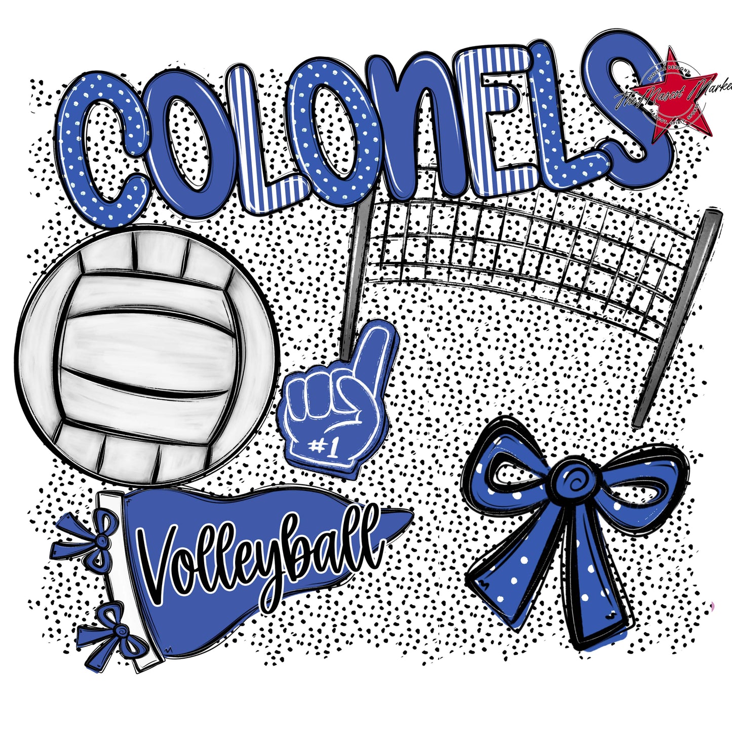 Colonels Volleyball Spirit-Off Blue