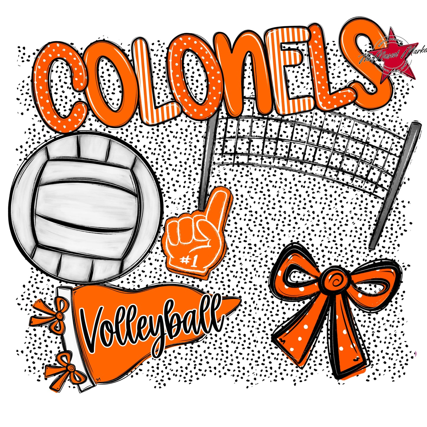 Colonels Volleyball Spirit-Orange