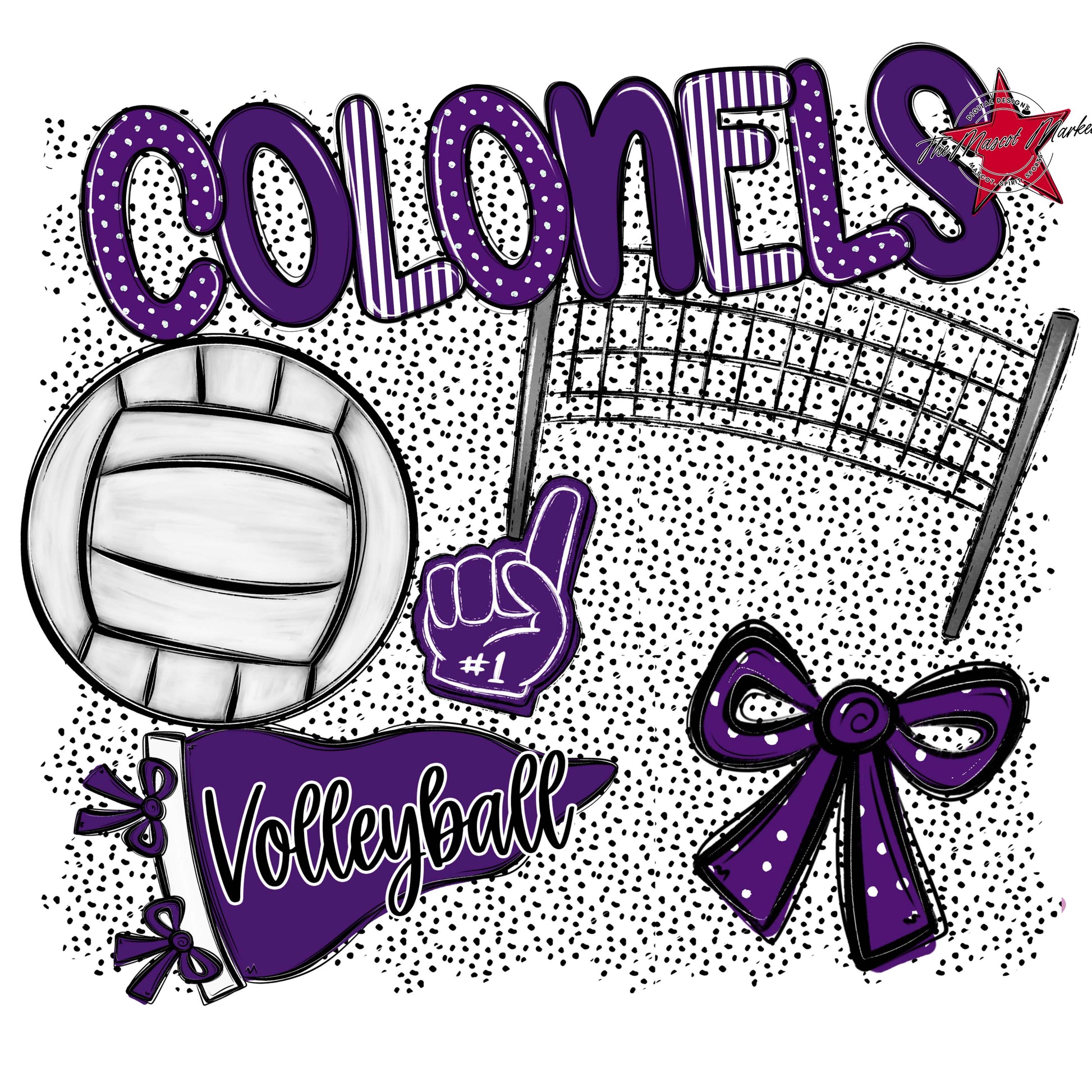 Colonels Volleyball Spirit-Purple