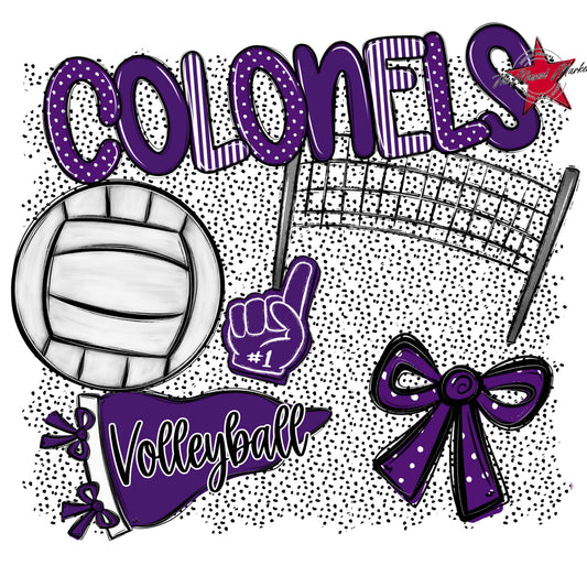 Colonels Volleyball Spirit-Purple