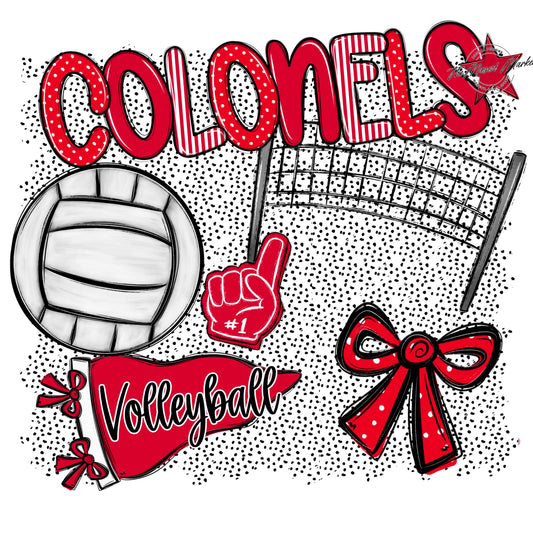 Colonels Volleyball Spirit-Red