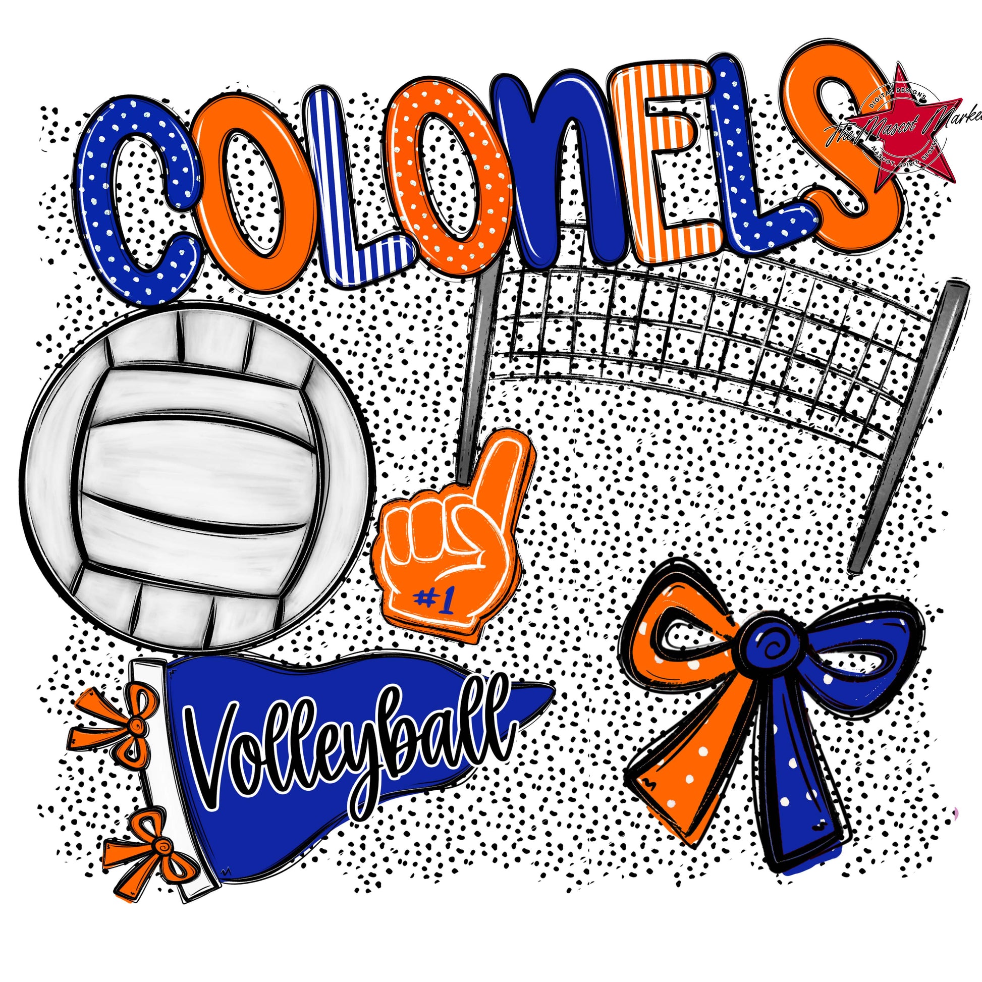 Colonels Volleyball Spirit-Royal Blue & Orange