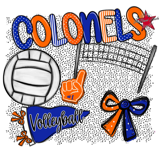 Colonels Volleyball Spirit-Royal Blue & Orange