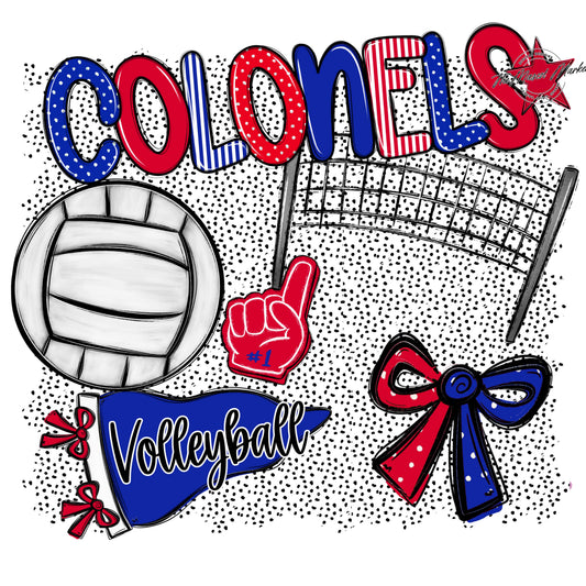 Colonels Volleyball Spirit-Royal Blue & Red