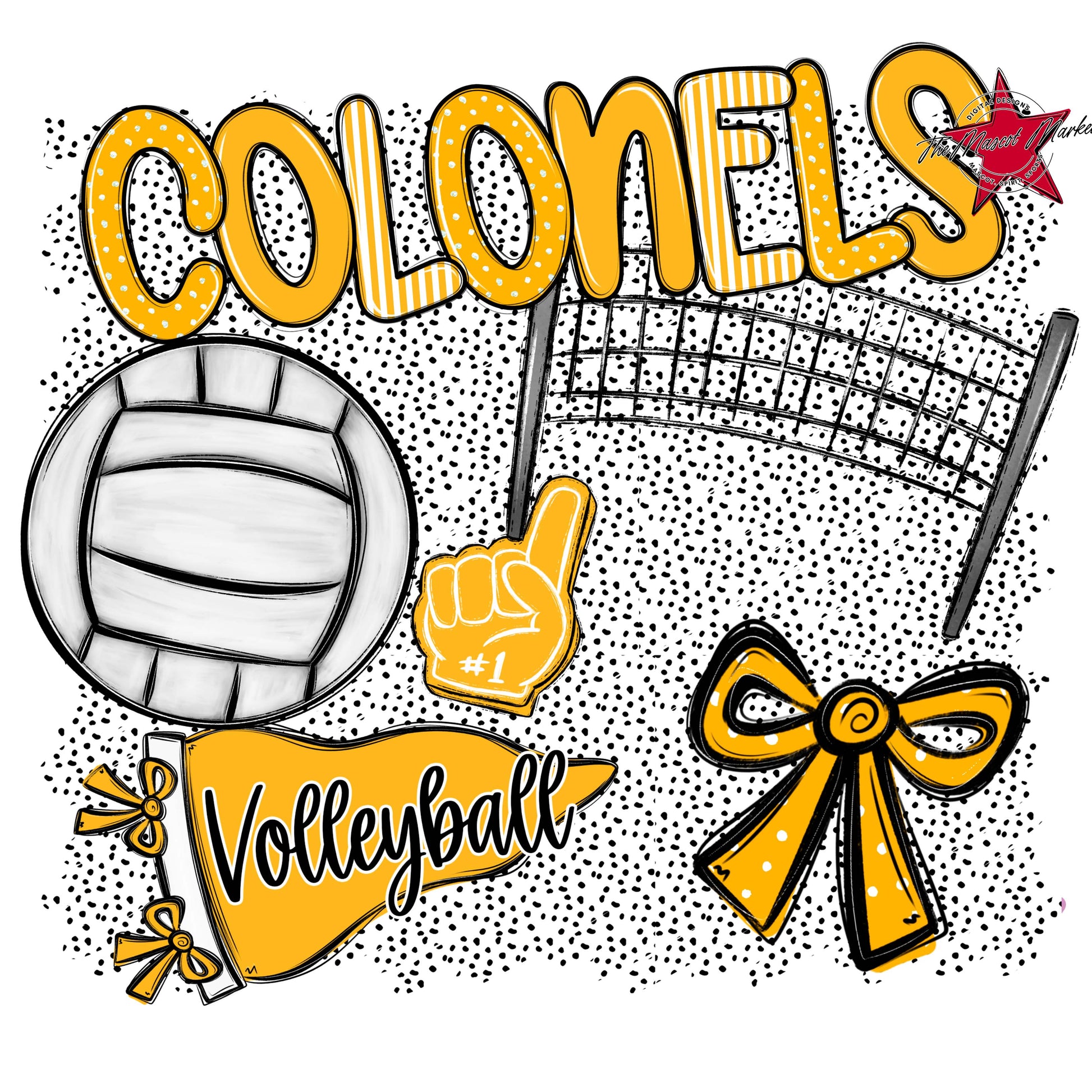Colonels Volleyball Spirit-Yellow