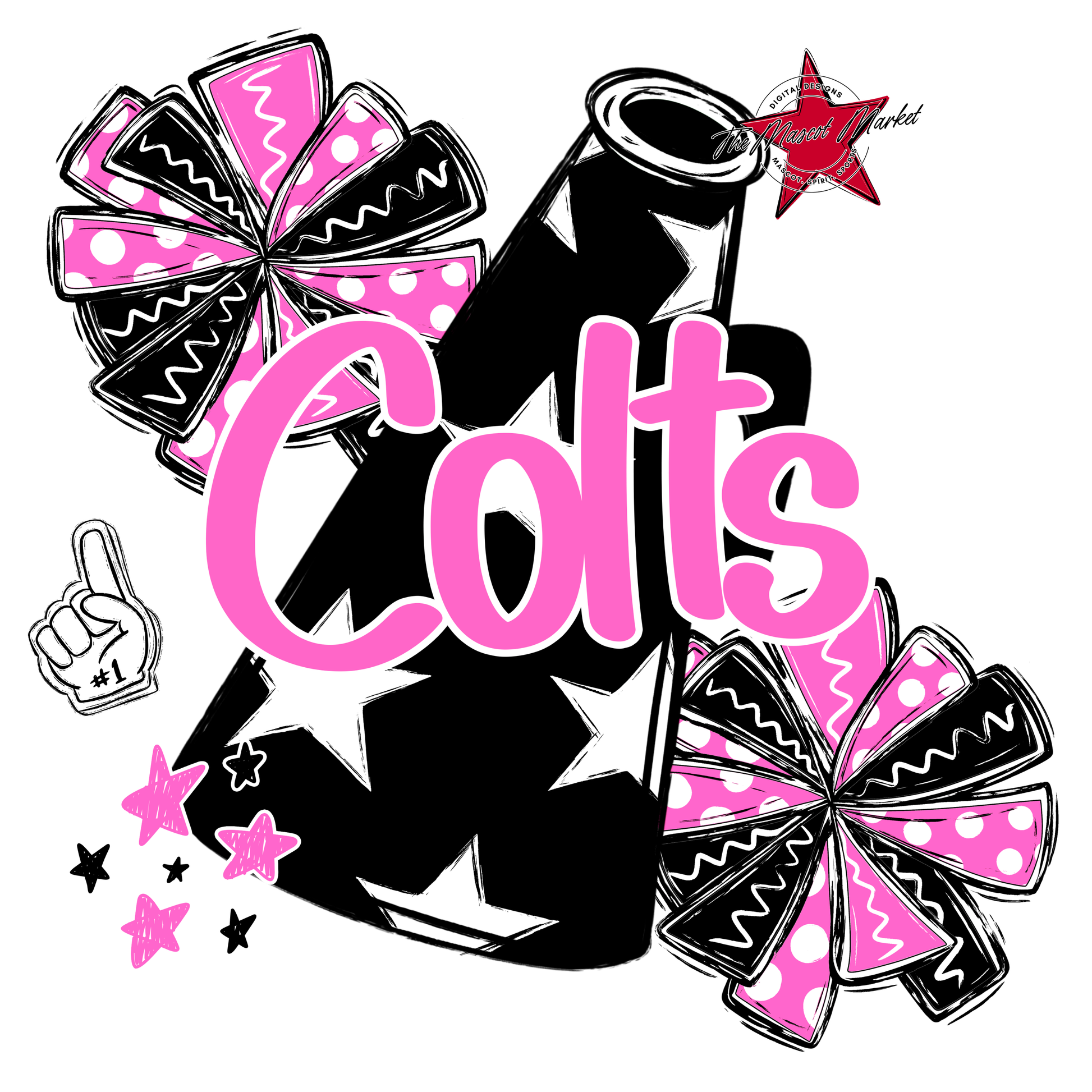 Colts Alpha Megaphone Design-Baby Pink