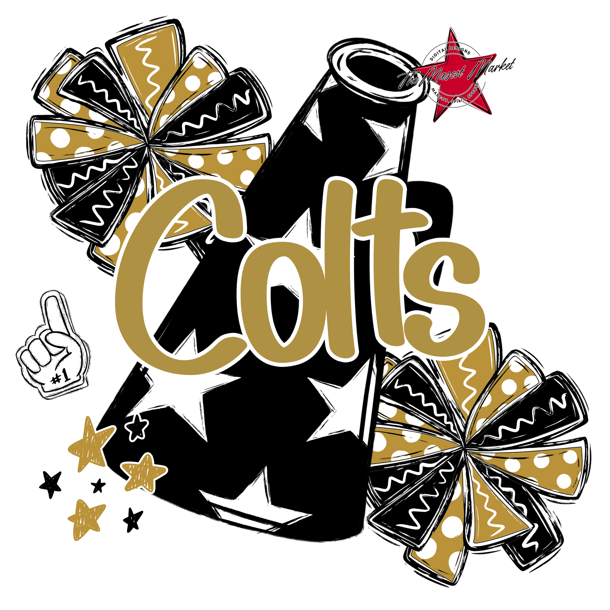 Colts Alpha Megaphone Design-Gold