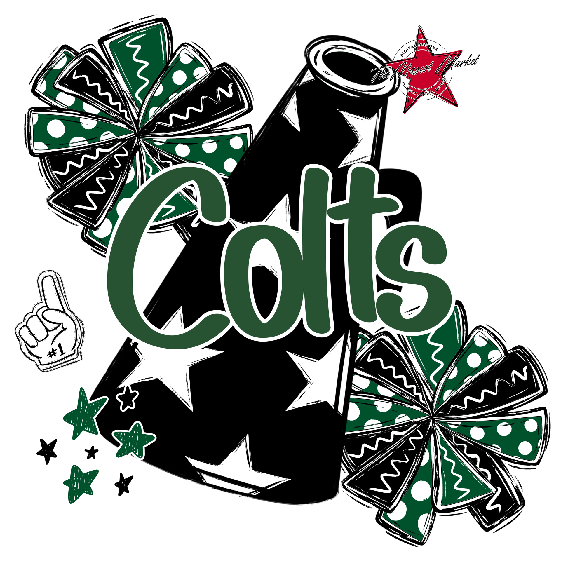 Colts Alpha Megaphone Design-Green
