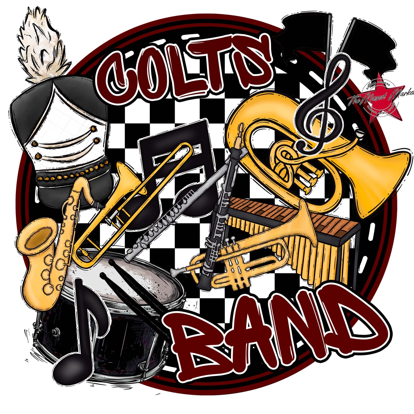 Colts Circle Band Design-Maroon