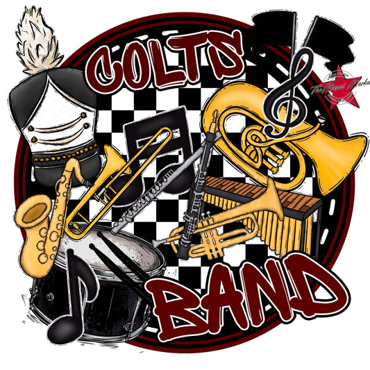 Colts Circle Band Design-Maroon