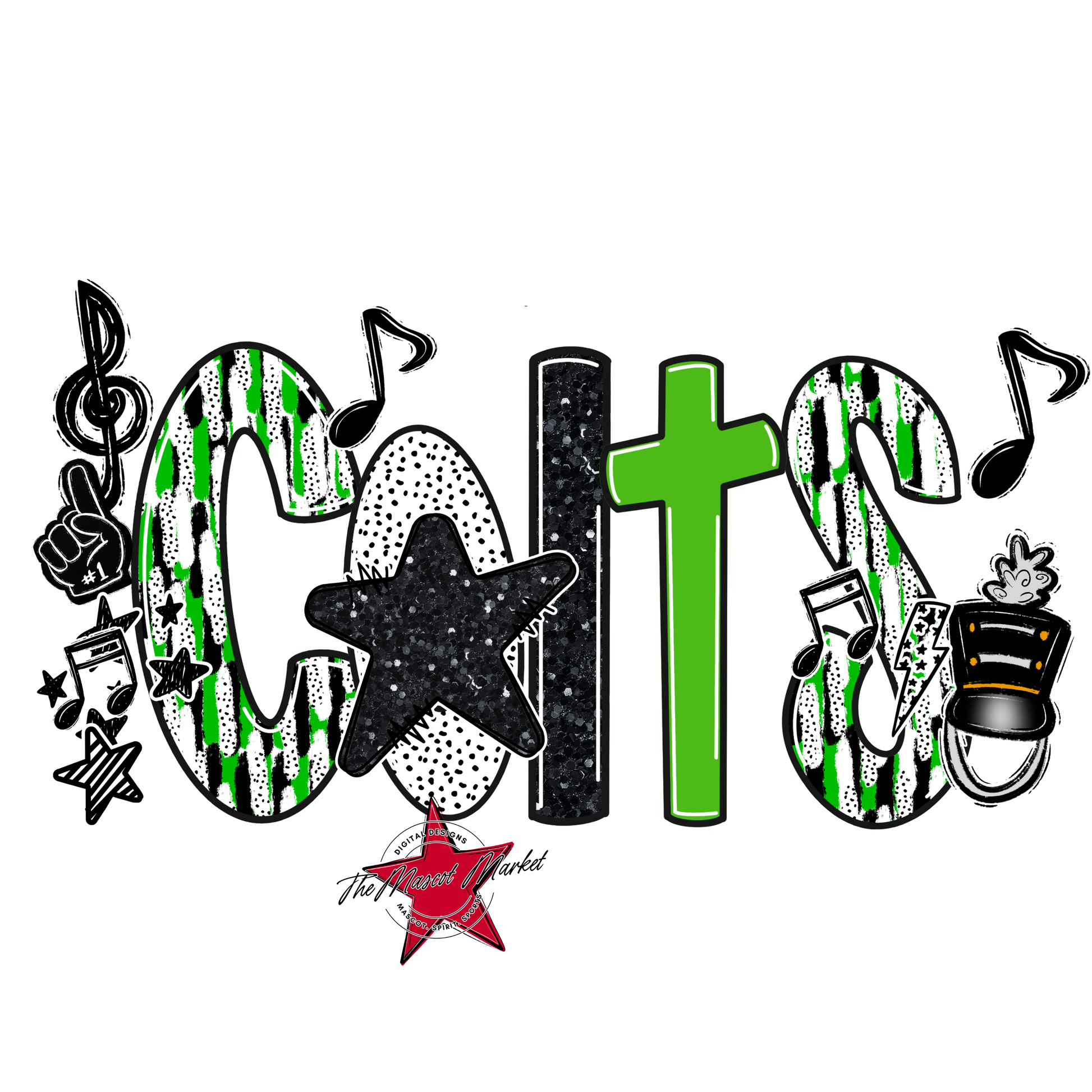 Colts Band Scrape-Bright Green
