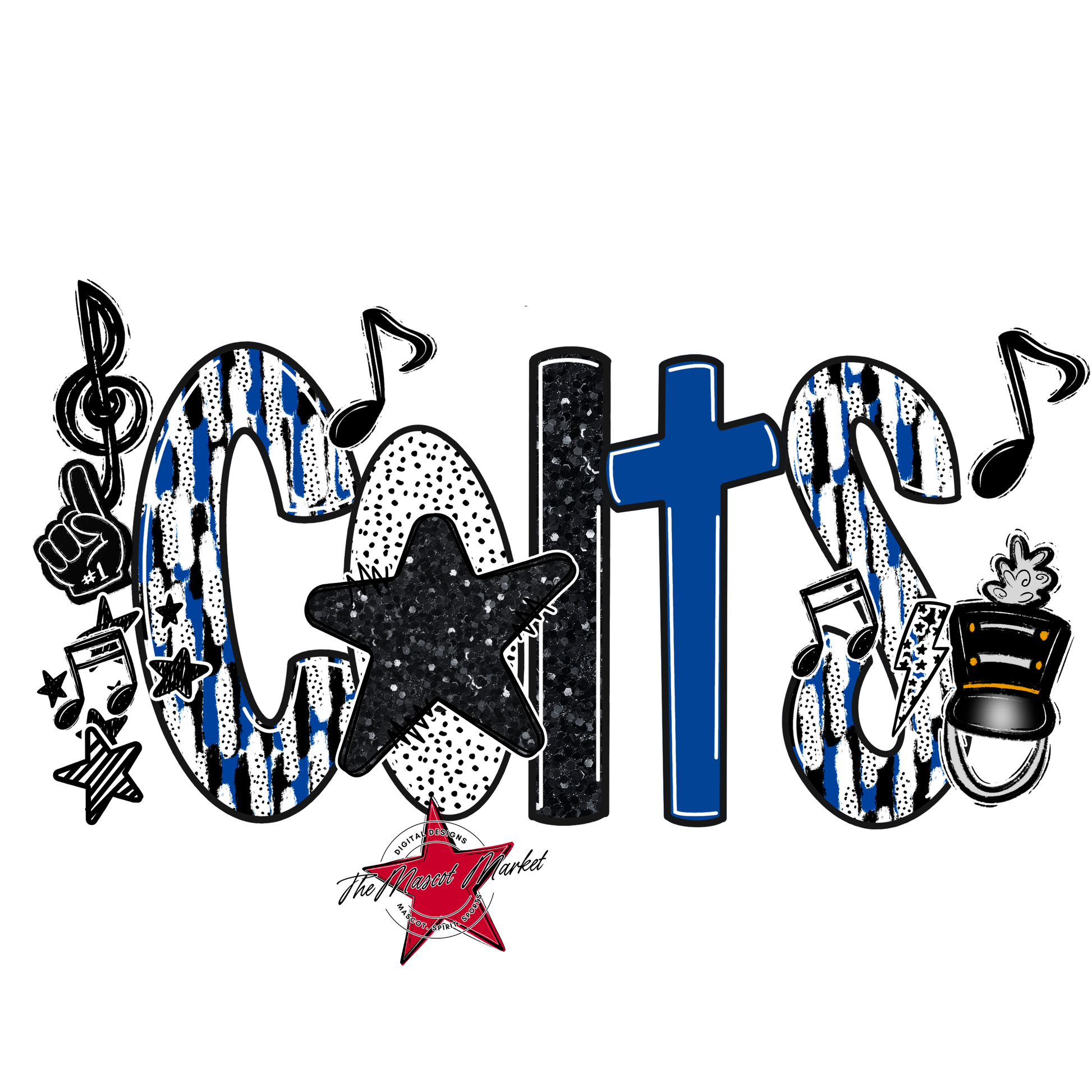 Colts Band Scrape-Off Blue