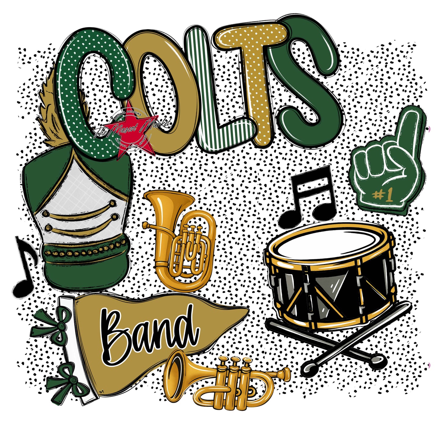 Colts Band Spirit-Green & Gold