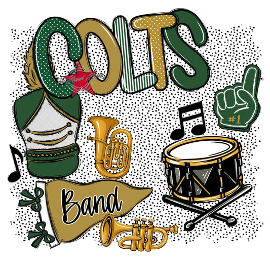 Colts Band Spirit-Green & Gold