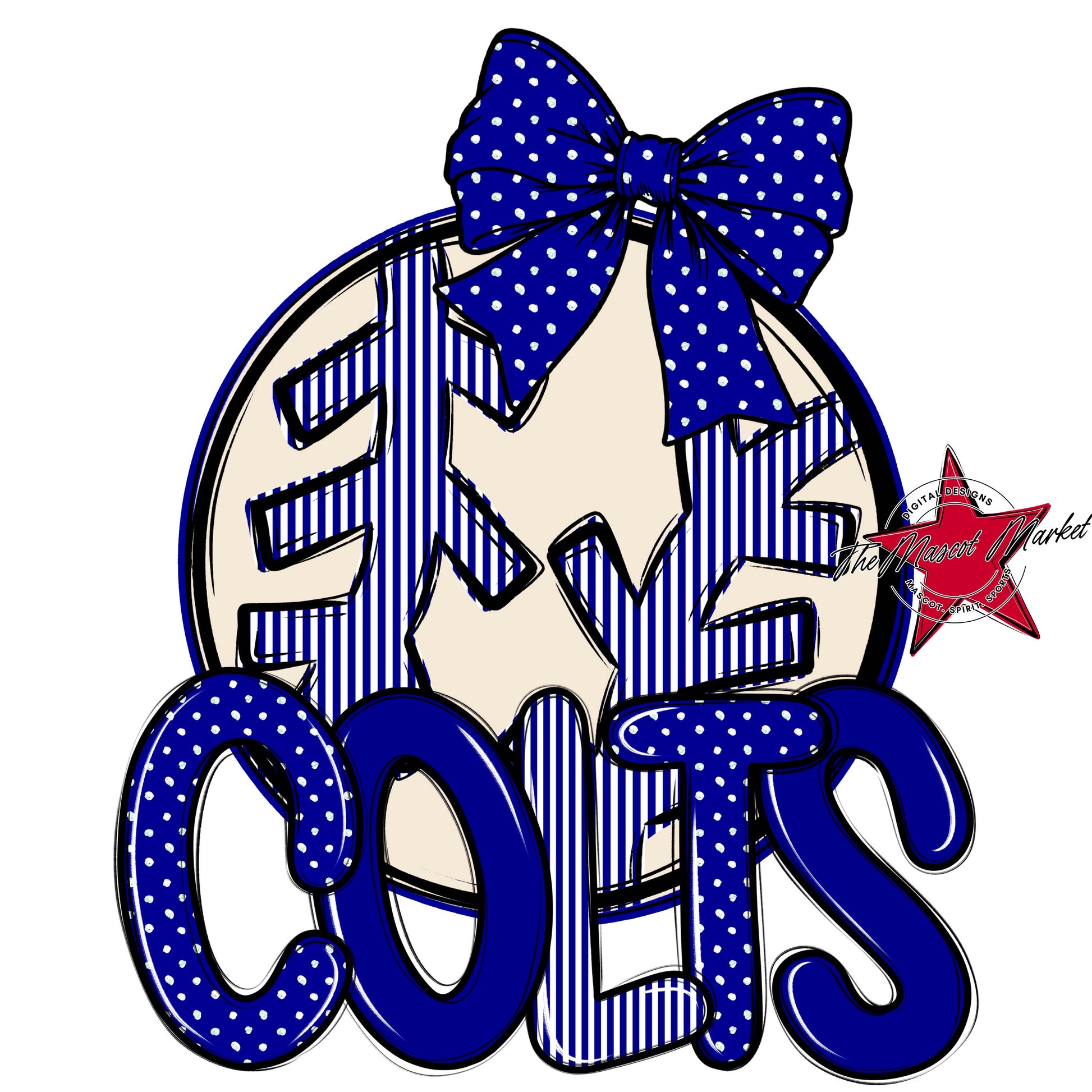 Colts Baseball-Softball Spirit Design-Blue