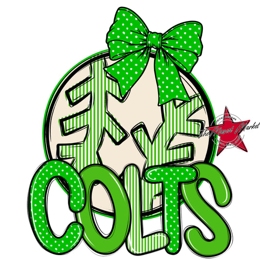 Colts Baseball-Softball Spirit Design-Bright Green