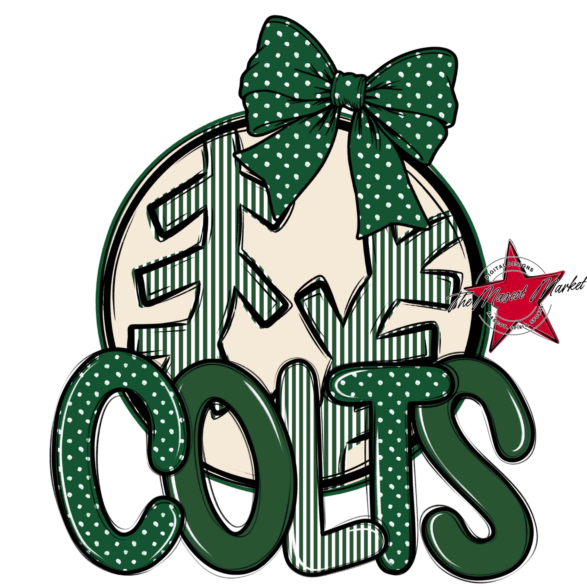 Colts Baseball-Softball Spirit Design-Green