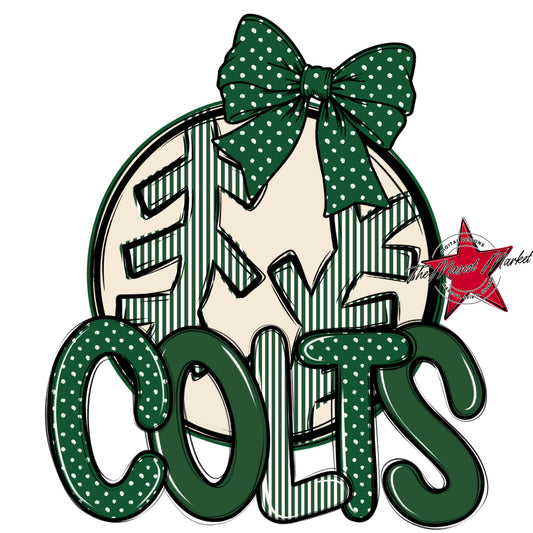 Colts Baseball-Softball Spirit Design-Green