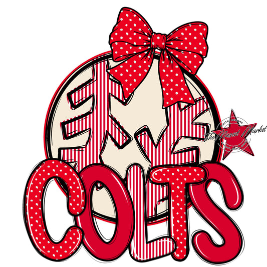 Colts Baseball-Softball Spirit Design-Red