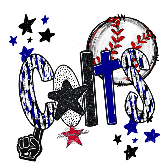 Colts Baseball Scrape-Blue
