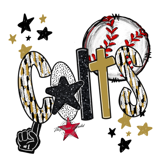 Colts Baseball Scrape-Gold