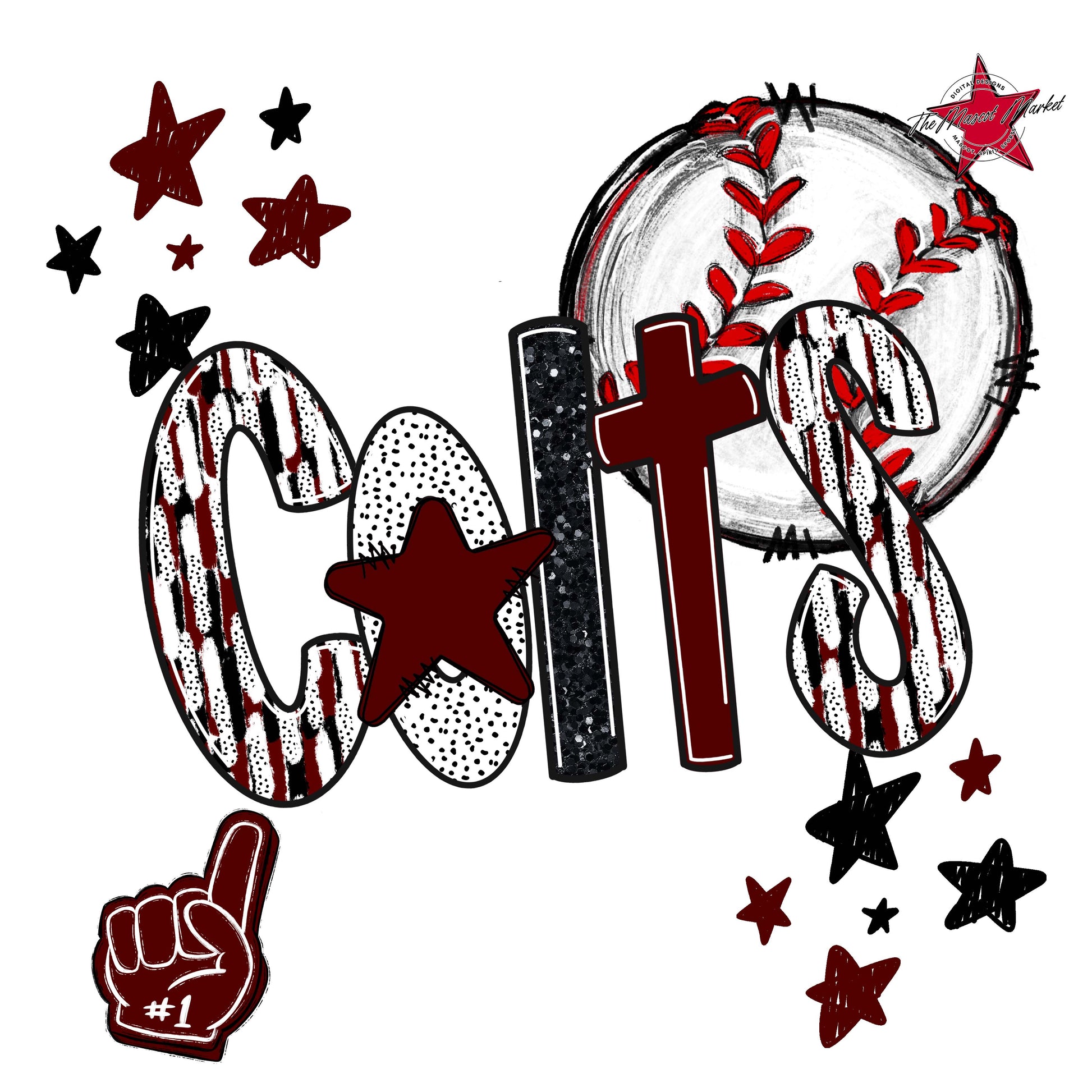 Colts Baseball Scrape-Maroon