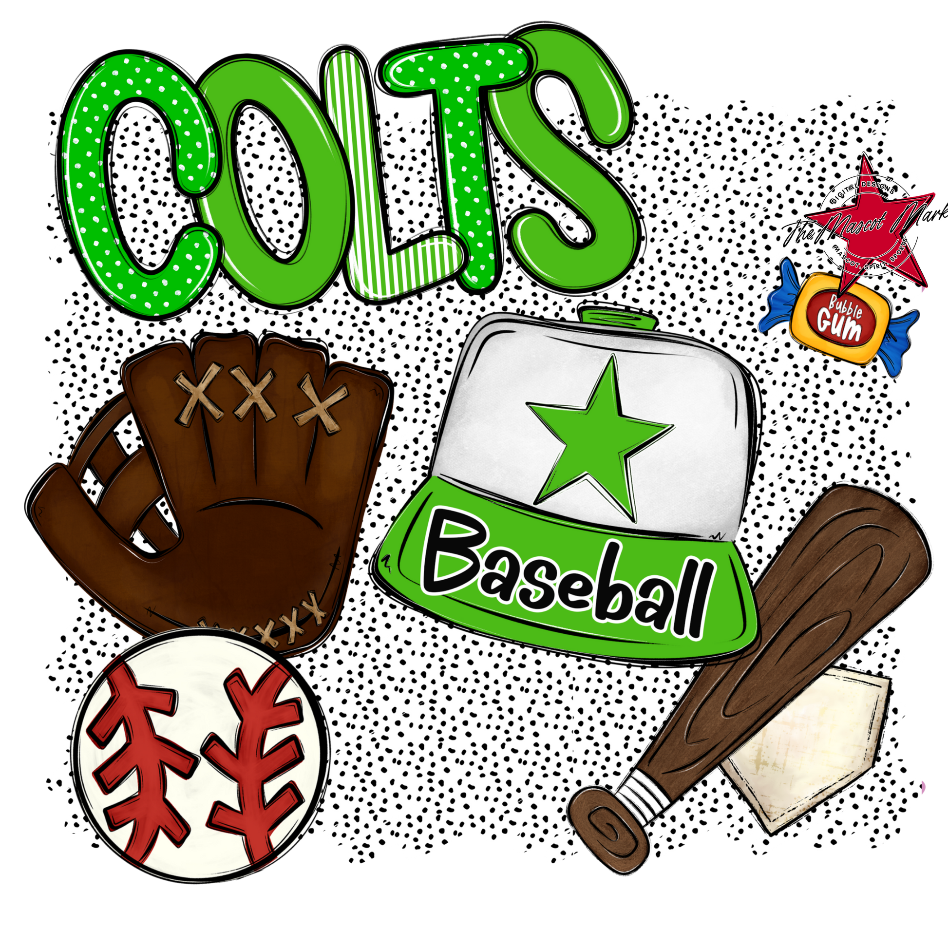 Colts Baseball Spirit-Bright Green