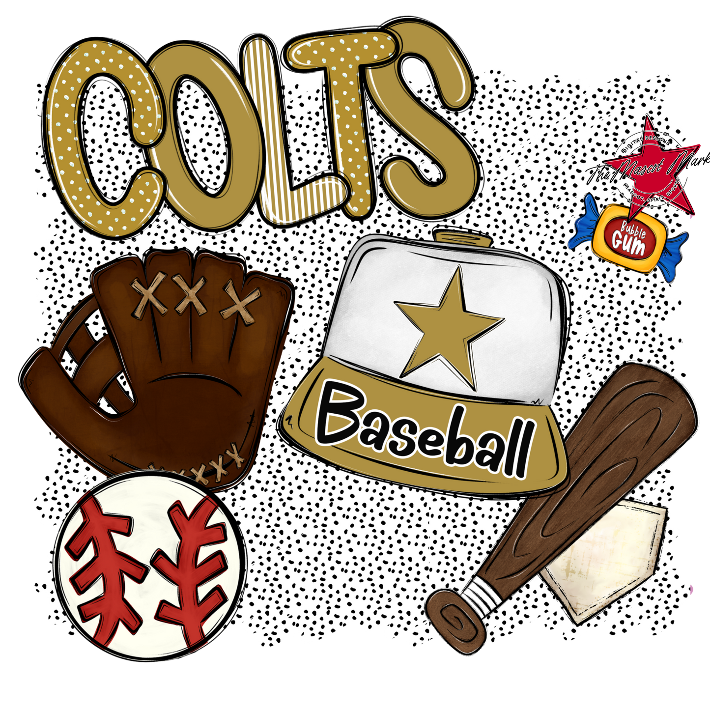 Colts Baseball Spirit-Gold