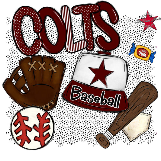 Colts Baseball Spirit-Maroon