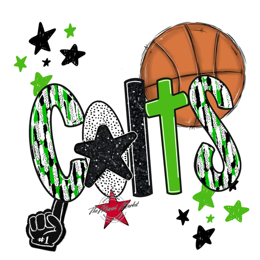 Colts Basketball Scrape-Bright Green