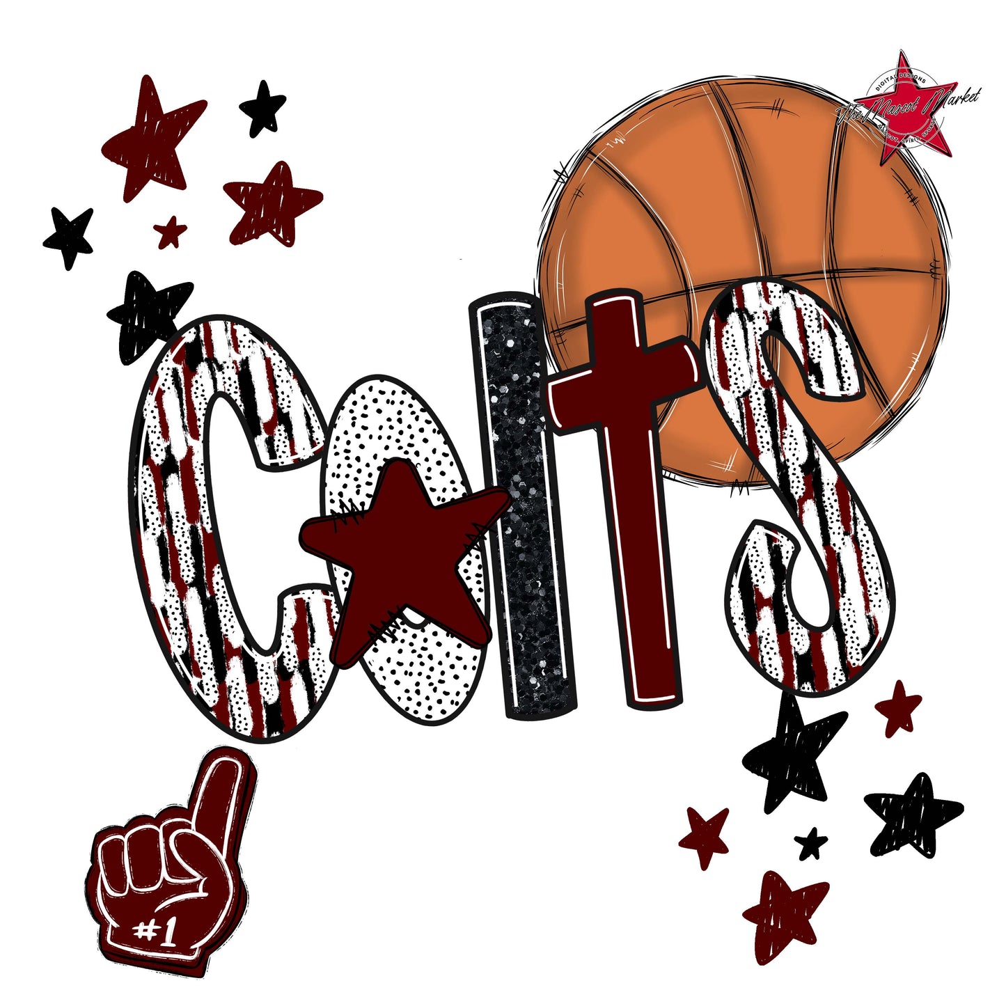 Colts Basketball Scrape-Maroon