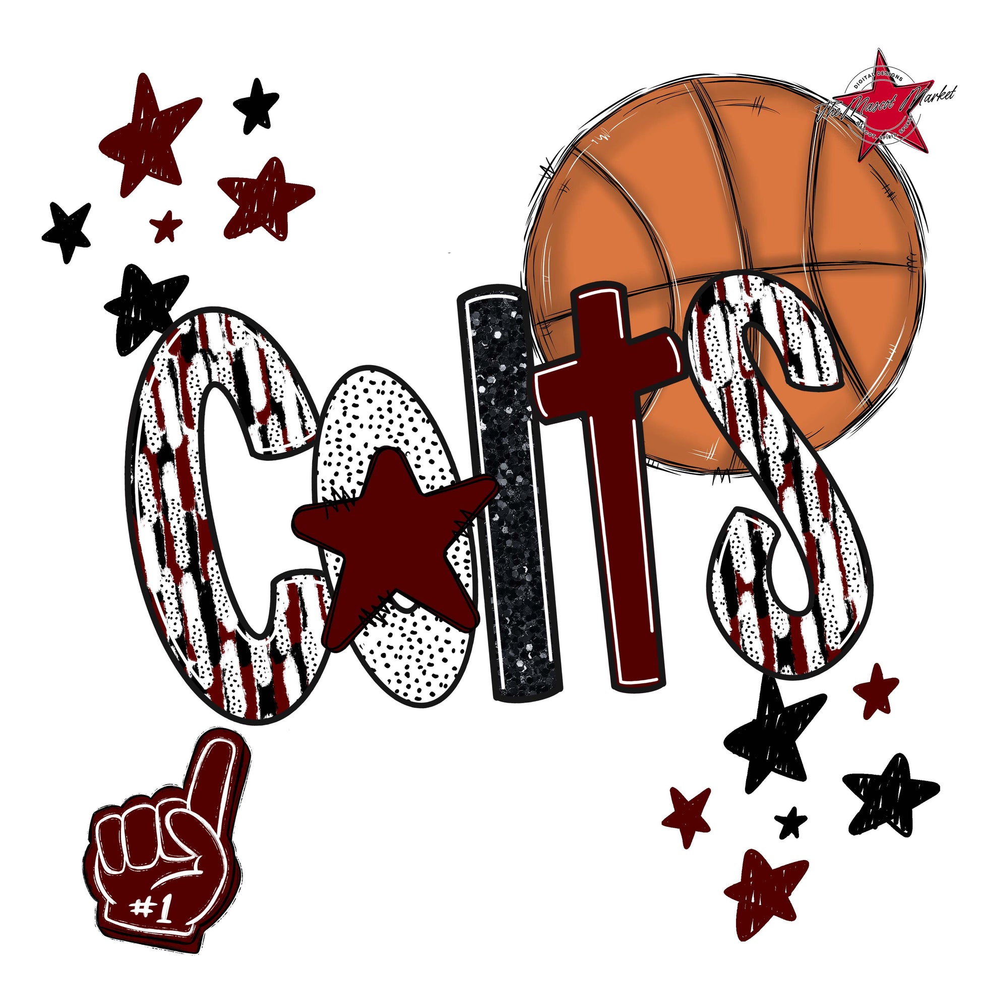 Colts Basketball Scrape-Maroon