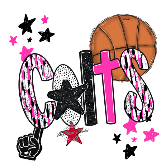 Colts Basketball Scrape-Pink