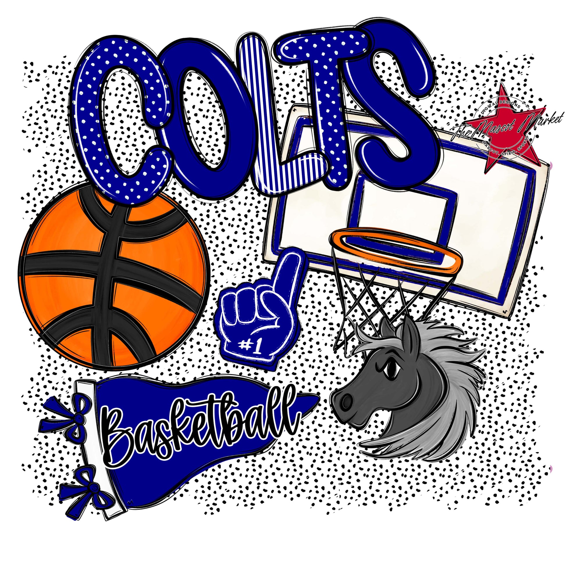 Colts Basketball Spirit-Blue