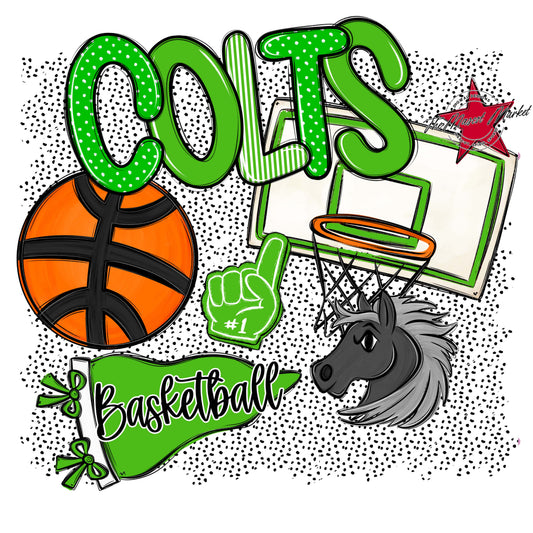 Colts Basketball Spirit-Bright Green