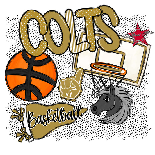 Colts Basketball Spirit-Gold