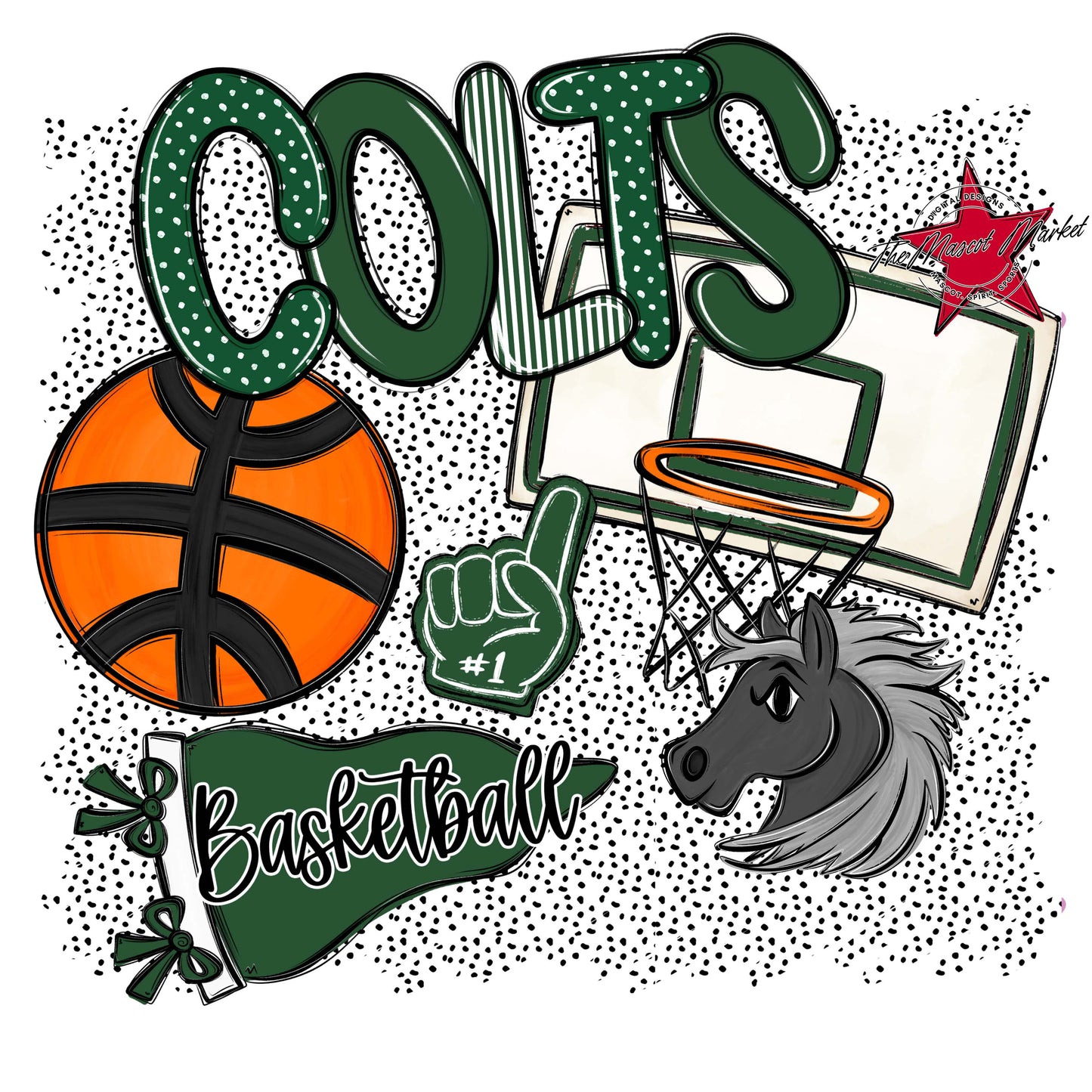 Colts Basketball Spirit-Green